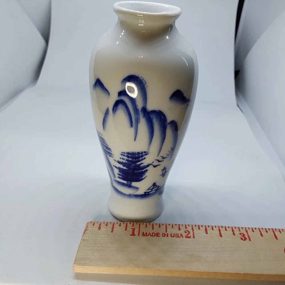 Vintage Delfts Blue & White Bud Vase Hand Painted‎ 4
